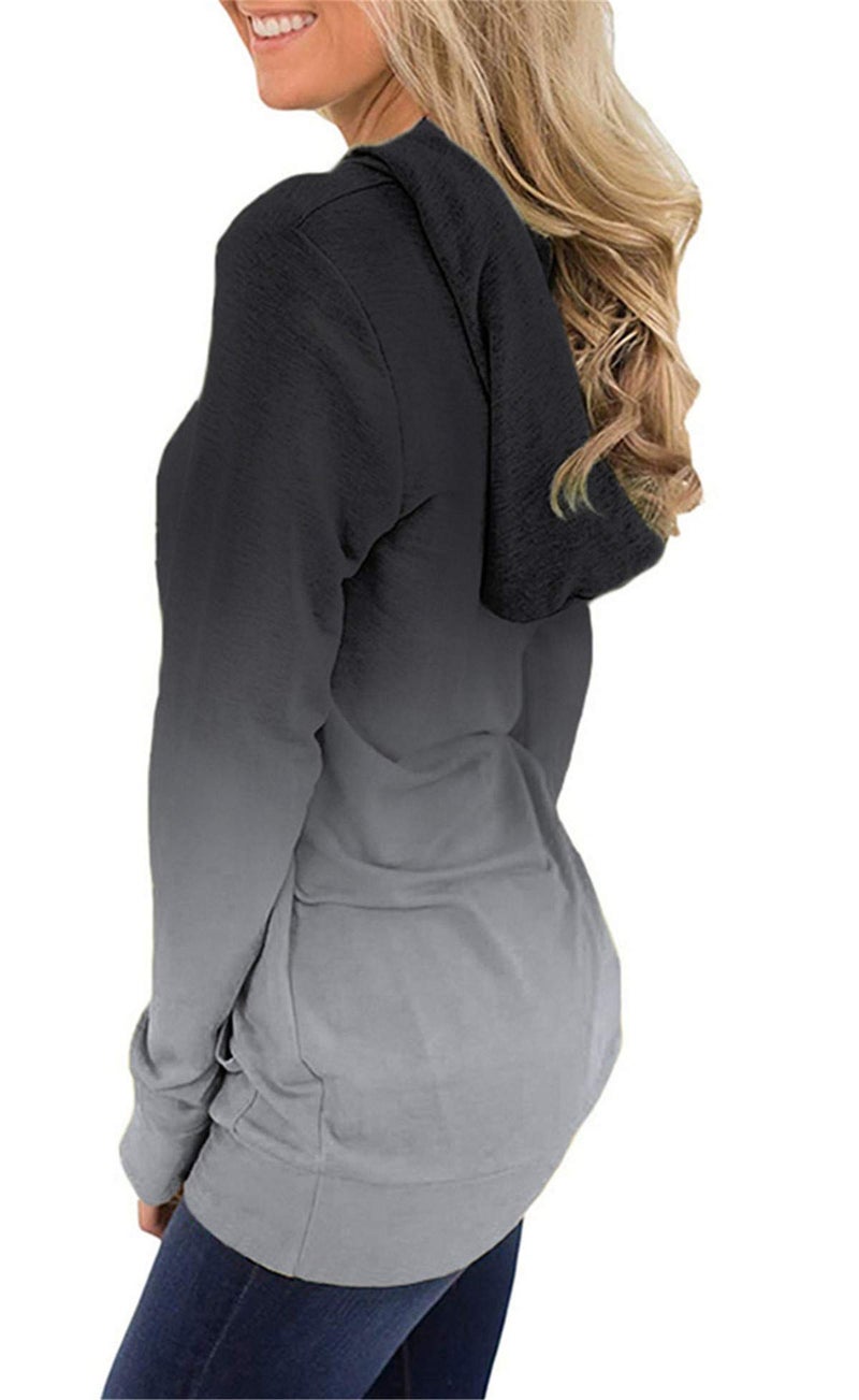 onlypuff Hoodies for Women Tie Dye Hooded Sweatshirts Trendy Teen Girls Fashion Fall Tunic Tops Dressy Shirt Gray M - Image 3